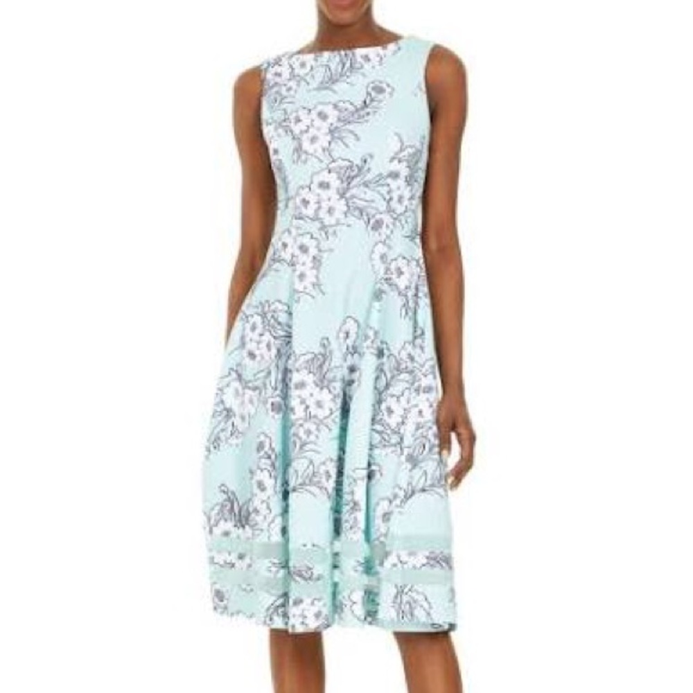 Calvin Klein Floral-Print Midi Fit & Flare Dress
